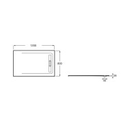 Receveur de douche 1200X800 Gris Ardoise Aquos - ROCA AP6014B032001200