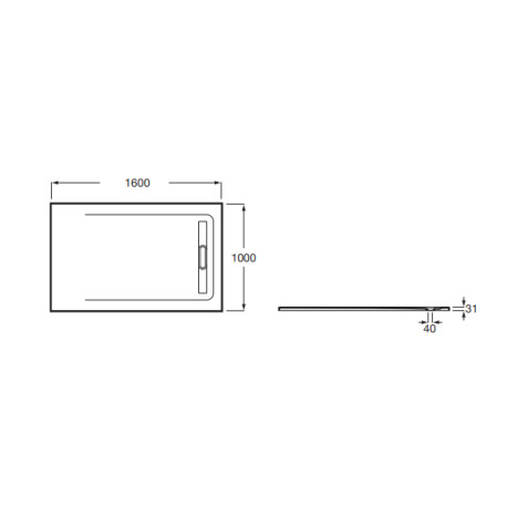Receveur de douche 1600X1000 Blanc Aquos - ROCA AP6016403E801100