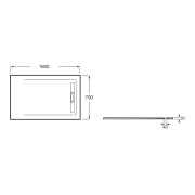 Receveur de douche 1600X700 Noir Aquos - ROCA AP6016402BC01400