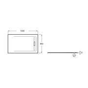 Receveur de douche 1600X800 Noir Aquos - ROCA AP60164032001400