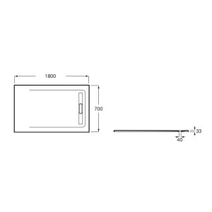 Receveur de douche 1800X700 Noir Aquos - ROCA AP6017082BC01400