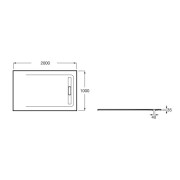 Receveur de douche 2000X1000 Gris Ardoise Aquos - ROCA AP6017D03E801200