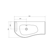 Plan vasque MAM 990 droite avec porte-serviette 990 x 12 x 510 mm - SALGAR 97395