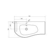 Plan vasque MAM 990 droite avec porte-serviette 990 x 12 x 510 mm - SALGAR 97395