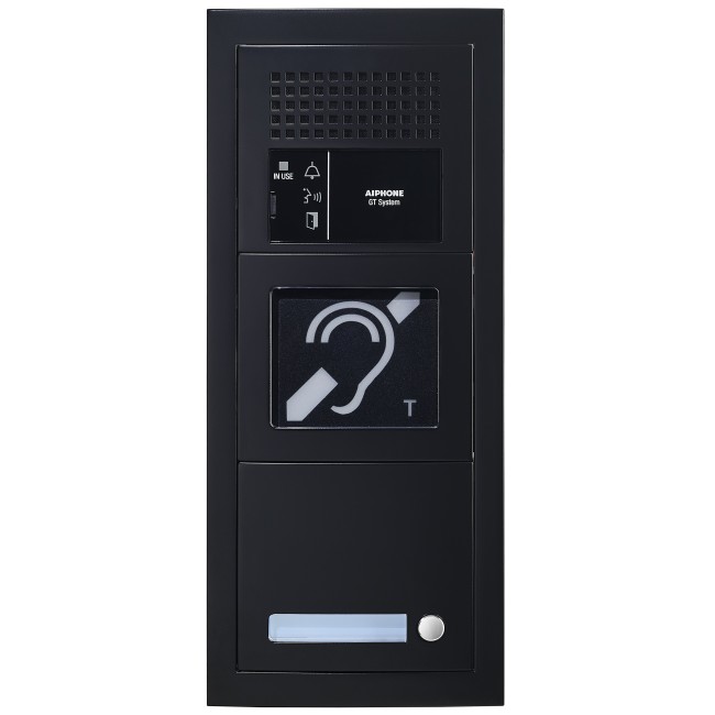 Platine audio modulaire, 1 appel, finition noir, BM & emplacement Vigik 200470 - AIPHONE GTBAH1PB 