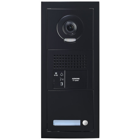 Platine vidéo modulaire, 1 appel, finition noir, emplacement Vigik 200467 - AIPHONE GTBVH1PSBMB 