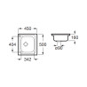 Evier 1 Bac acier inoxydable pour installation sur meuble de 500mm - ROCA A870410453