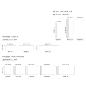 Radiateur electrique Horizontal Fonte CHAMANE 1000W - INTUIS M119113