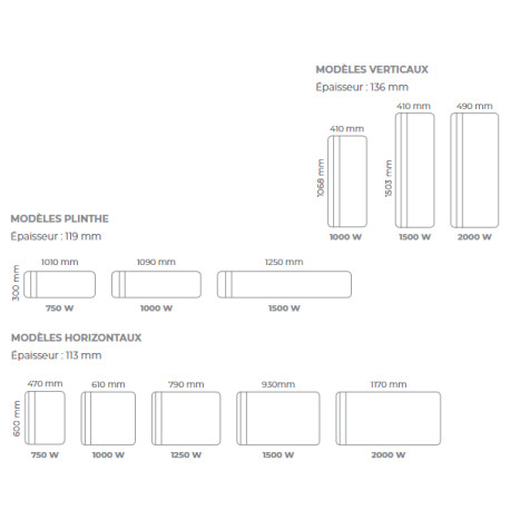 Radiateur electrique Vertical Fonte CHAMANE 1000W - INTUIS M119213