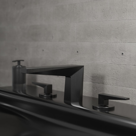 Mélangeur Lavabo 3 Trous Fractal Chromé Noir Brossé - CRISTINA ONDYNA FT20575