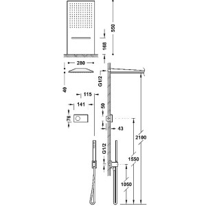 Kit douche thermostatique encastré à 3 voies Shower Technology Or Mat - TRES 09286308OM