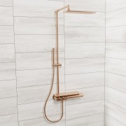 Colonne De Douche Thermostatique Thermo Up Or Rose Brossé - CRISTINA ONDYNA XT48634P