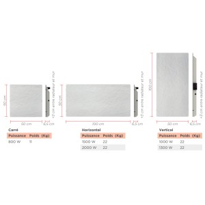 Sèche-serviette à inertie Wifi Natura Blanc 800W Carré - Valderoma NB08BSW