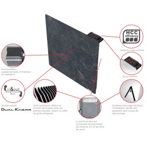 Radiateur à inertie Touch Silicium Natura Blanc 800W Vertical - Valderoma NB08VET