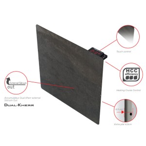 Radiateur à inertie TACTILO Carré Natura Noir 800W - Valderoma NN0800A