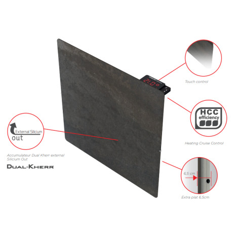 Radiateur à inertie TACTILO Horizontal Natura Blanc 1500W - Valderoma NB1500A