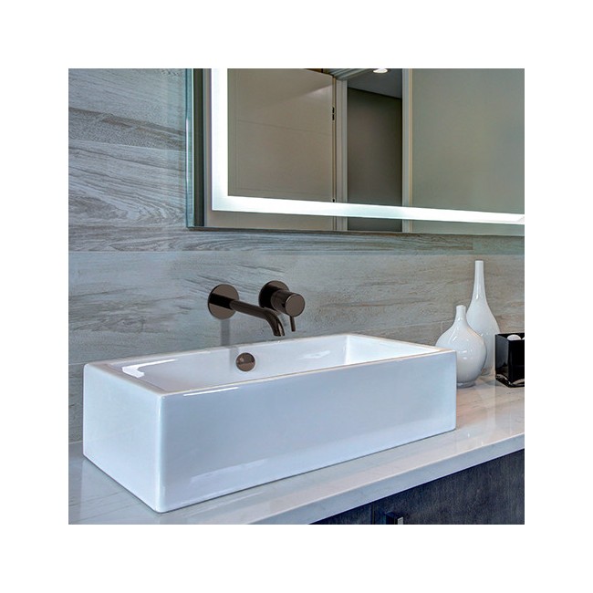 LAVABO MURAL TRIVERDE 2 TROUS BEC 22.5 CM CHROME NOIR - CRISTINA ONDYNA TV25972