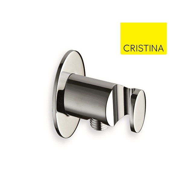 Applique prise d'eau ronde chromé noir brossé Hydrothérapie - CRISTINA ONDYNA PD44675