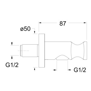 Applique prise d'eau ronde chromé noir brossé Hydrothérapie - CRISTINA ONDYNA PD44675
