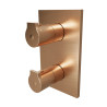 Facade douche thermostatique 2 sorties Or Rose Brossé Omega - CRISTINA ONDYNA OG75234P