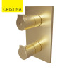 Facade douche thermostatique 2 sorties Or Brossé Omega - CRISTINA ONDYNA OG75296P