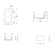 Vasque lave-mains à poser céramique Blanc Brillant Cosa - CRISTINA ONDYNA COSA25D