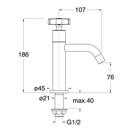 Robinet lave-mains Or Brossé Cross Road - CRISTINA ONDYNA CR23096P