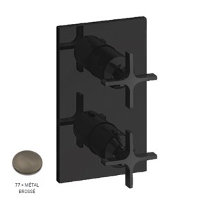 Façade douche thermostatique encastré 2 sorties Métal Brossé Cross Road - CRISTINA ONDYNA XR75277