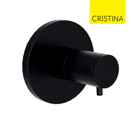 Façade douche robinet d'arrêt encastré 1 sortie Chromé Noir Brossé Triverde - CRISTINA ONDYNA XT61075