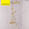 Colonne de douche thermostatique Or Brossé Fractal - CRISTINA ONDYNA FT44896P