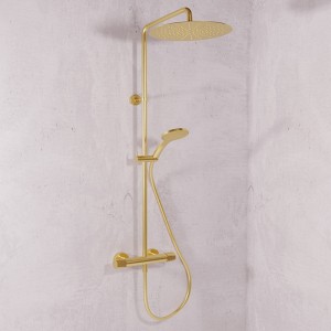 Colonne de douche thermostatique Or Brossé Fractal - CRISTINA ONDYNA FT44896P