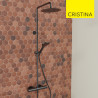 Colonne de douche thermostatique Chromé Noir Brossé Profilo - CRISTINA ONDYNA PF48675