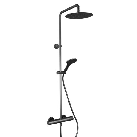 Colonne de douche thermostatique Chromé Noir Brossé Profilo - CRISTINA ONDYNA PF48675