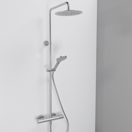 Colonne de douche thermostatique Métal Brossé Profilo - CRISTINA ONDYNA PF48677