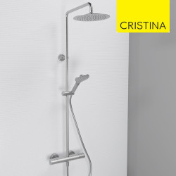 Colonne de douche thermostatique Métal Brossé Profilo - CRISTINA ONDYNA PF48677