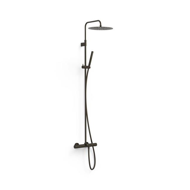 Ensemble de robinet thermostatique mural à 3 voies pour baignoire et douche Noir bronze - TRES 19031202KMB 