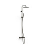 Ensemble de robinet thermostatique mural à 3 voies pour baignoire et douche Noir bronze - TRES 19031202KMB