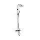 Ensemble de robinet thermostatique mural à 3 voies pour baignoire et douche Noir mat - TRES 19031202NM