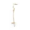 Ensemble de robinet thermostatique mural à 3 voies pour baignoire et douche Or Mat 24K - TRES 19031202OM