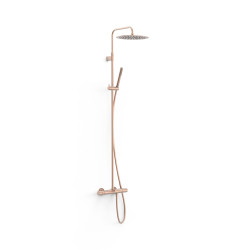 Ensemble de robinet thermostatique mural à 3 voies pour baignoire et douche Or Rose Mat 24K - TRES 19031202OPM 