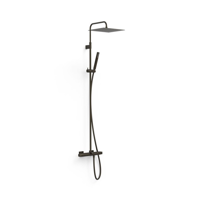 Ensemble de robinet thermostatique mural à 3 voies pour baignoire et douche Noir bronze - TRES 19031205KMB 
