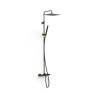 Ensemble de robinet thermostatique mural à 3 voies pour baignoire et douche Noir bronze - TRES 19031205KMB