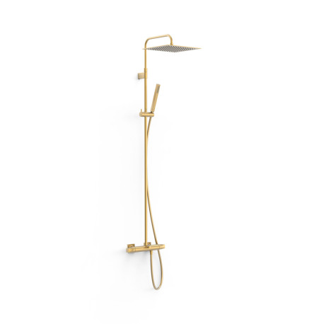 Ensemble de robinet thermostatique mural à 3 voies pour baignoire et douche Or Mat 24K - TRES 19031205OM 