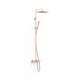 Ensemble de robinet thermostatique mural à 3 voies pour baignoire et douche Or Rose Mat 24K - TRES 19031205OPM