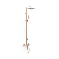 Ensemble de robinet thermostatique mural à 3 voies pour baignoire et douche Or Rose Mat 24K - TRES 19031205OPM 