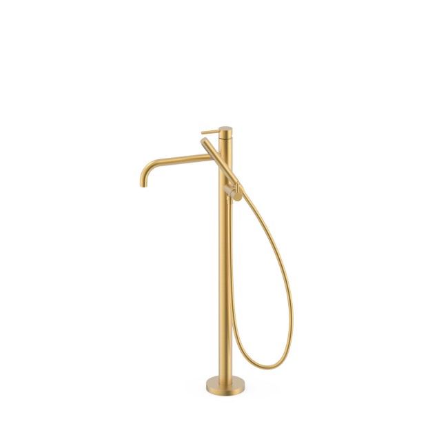 Mitigeur sur pied pour baignoire et douche1 colonne verticale Or Mat 24K - TRES 26247005OM 