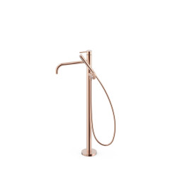 Mitigeur sur pied pour baignoire et douche1 colonne verticale Or Rose 24K - TRES 26247005OP 