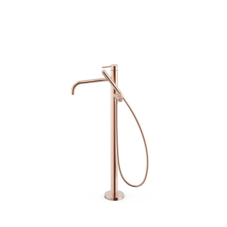 Mitigeur sur pied pour baignoire et douche1 colonne verticale Or Rose 24K - TRES 26247005OP 