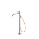 Mitigeur sur pied pour baignoire et douche1 colonne verticale Or Rose Mat 24K - TRES 26247005OPM