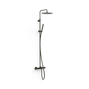 Ensemble de robinet thermostatique mural à 3 voies pour baignoire et douche Noir bronze - TRES 19031202KMB 